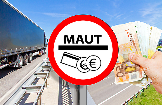 symbolbild maut deutschland geld lkw